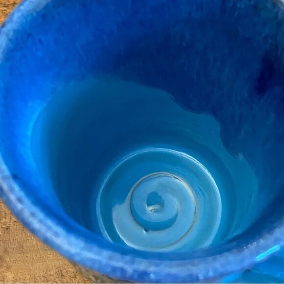 Deneen Pottery Hand Thrown Light Blue Drip Glaze The Original Pancake House Mug - Picture 7 of 12